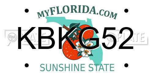 KBKG52 Florida License Plate