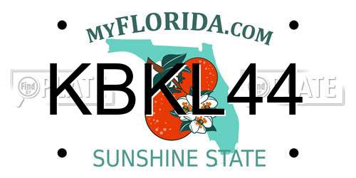 KBKL44 Florida License Plate