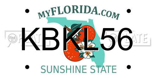 KBKL56 Florida License Plate