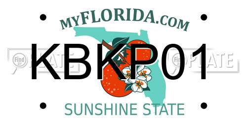 KBKP01 Florida License Plate
