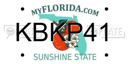KBKP41 Florida License Plate