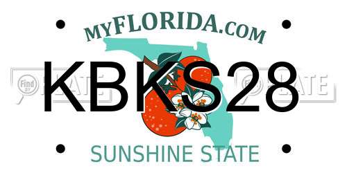 KBKS28 Florida License Plate