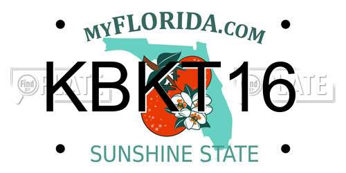KBKT16 Florida License Plate