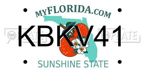 KBKV41 Florida License Plate