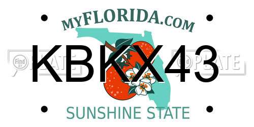 KBKX43 Florida License Plate