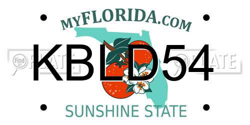 KBLD54 Florida License Plate