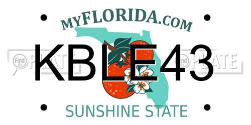 KBLE43 Florida License Plate