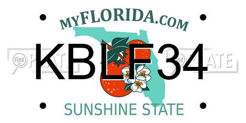 KBLF34 Florida License Plate