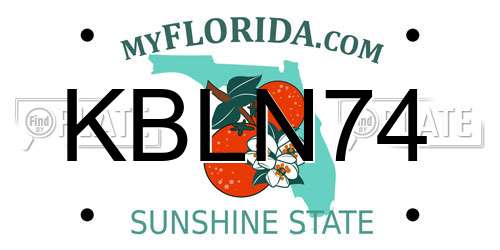 KBLN74 Florida License Plate
