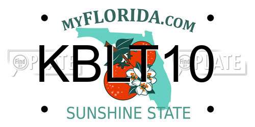 KBLT10 Florida License Plate