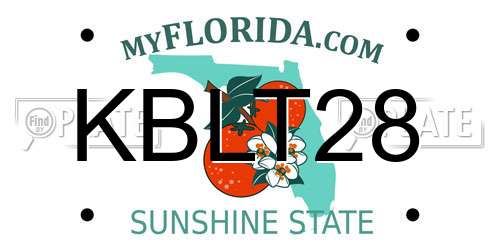 KBLT28 Florida License Plate