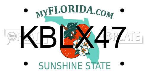 KBLX47 Florida License Plate