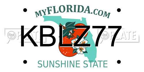 KBLZ77 Florida License Plate