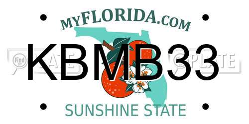 KBMB33 Florida License Plate