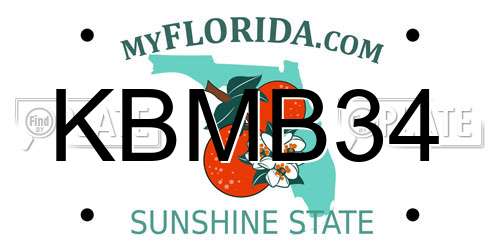 KBMB34 Florida License Plate