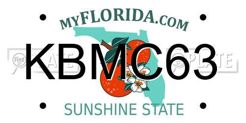 KBMC63 Florida License Plate