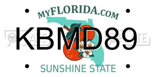 KBMD89 Florida License Plate