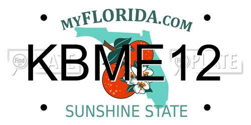 KBME12 Florida License Plate