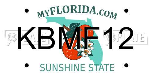 KBMF12 Florida License Plate