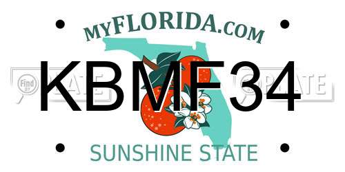 KBMF34 Florida License Plate