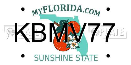 KBMV77 Florida License Plate