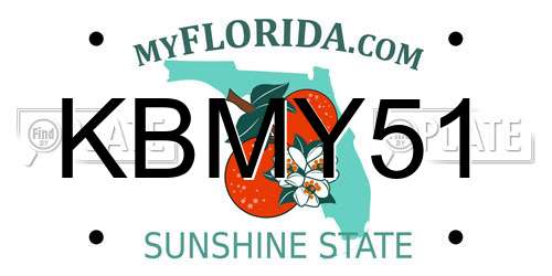 KBMY51 Florida License Plate