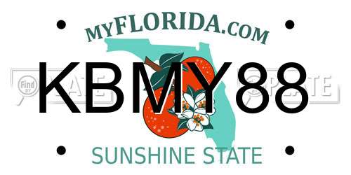 KBMY88 Florida License Plate