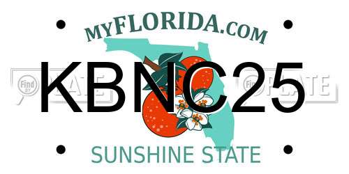 KBNC25 Florida License Plate