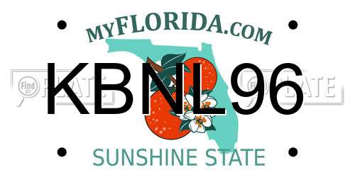 KBNL96 Florida License Plate