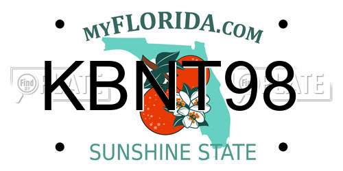 KBNT98 Florida License Plate