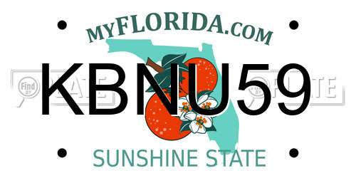 KBNU59 Florida License Plate