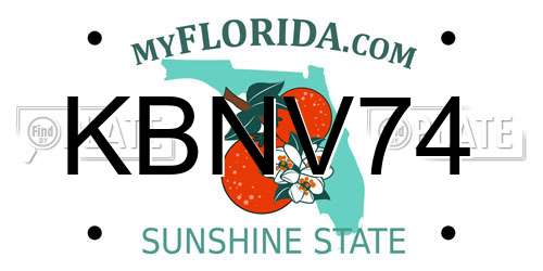 KBNV74 Florida License Plate