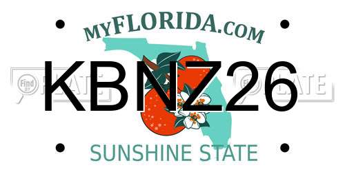 KBNZ26 Florida License Plate