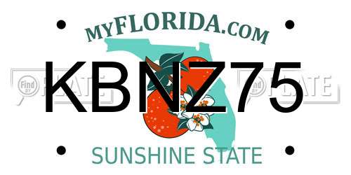 KBNZ75 Florida License Plate