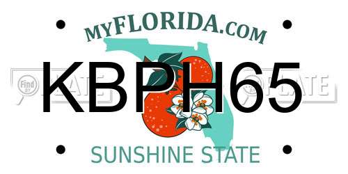 KBPH65 Florida License Plate