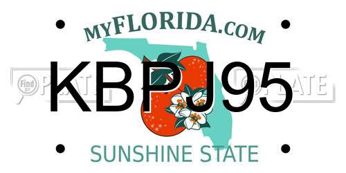 KBPJ95 Florida License Plate
