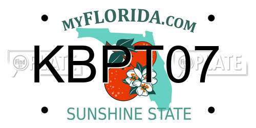 KBPT07 Florida License Plate