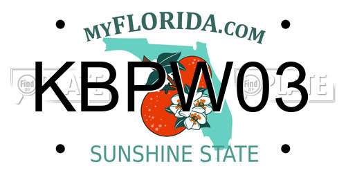 KBPW03 Florida License Plate