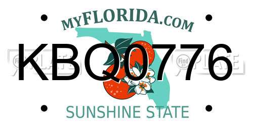 KBQ0776 Florida License Plate