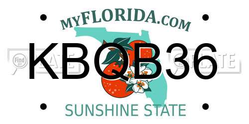 KBQB36 Florida License Plate