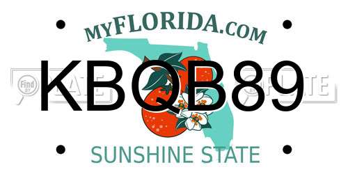KBQB89 Florida License Plate