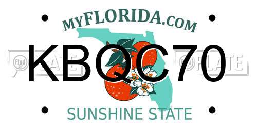 KBQC70 Florida License Plate