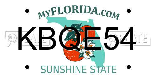 KBQE54 Florida License Plate