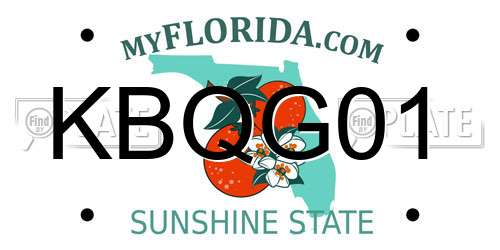 KBQG01 Florida License Plate