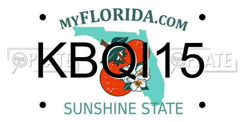 KBQI15 Florida License Plate