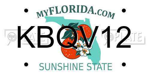 KBQV12 Florida License Plate