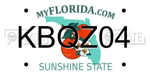 KBQZ04 Florida License Plate
