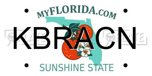 KBRACN Florida License Plate