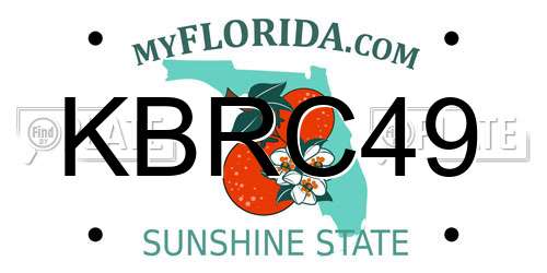 KBRC49 Florida License Plate
