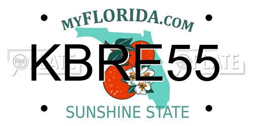 KBRE55 Florida License Plate